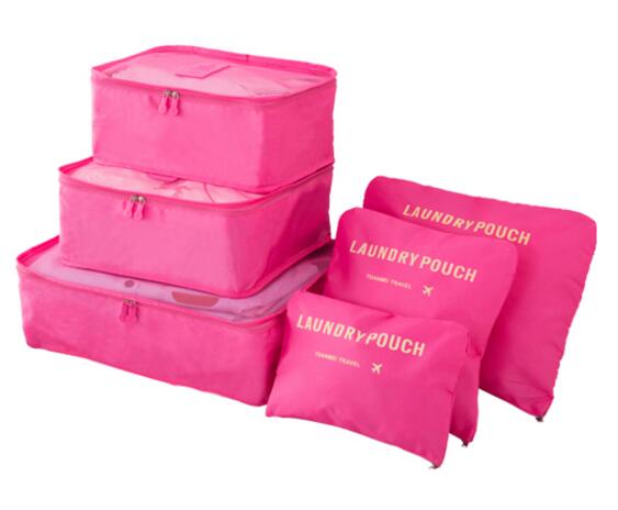 6 pcs/set Travel Bags Packing Cubes Organizer Double Zipper Waterproof