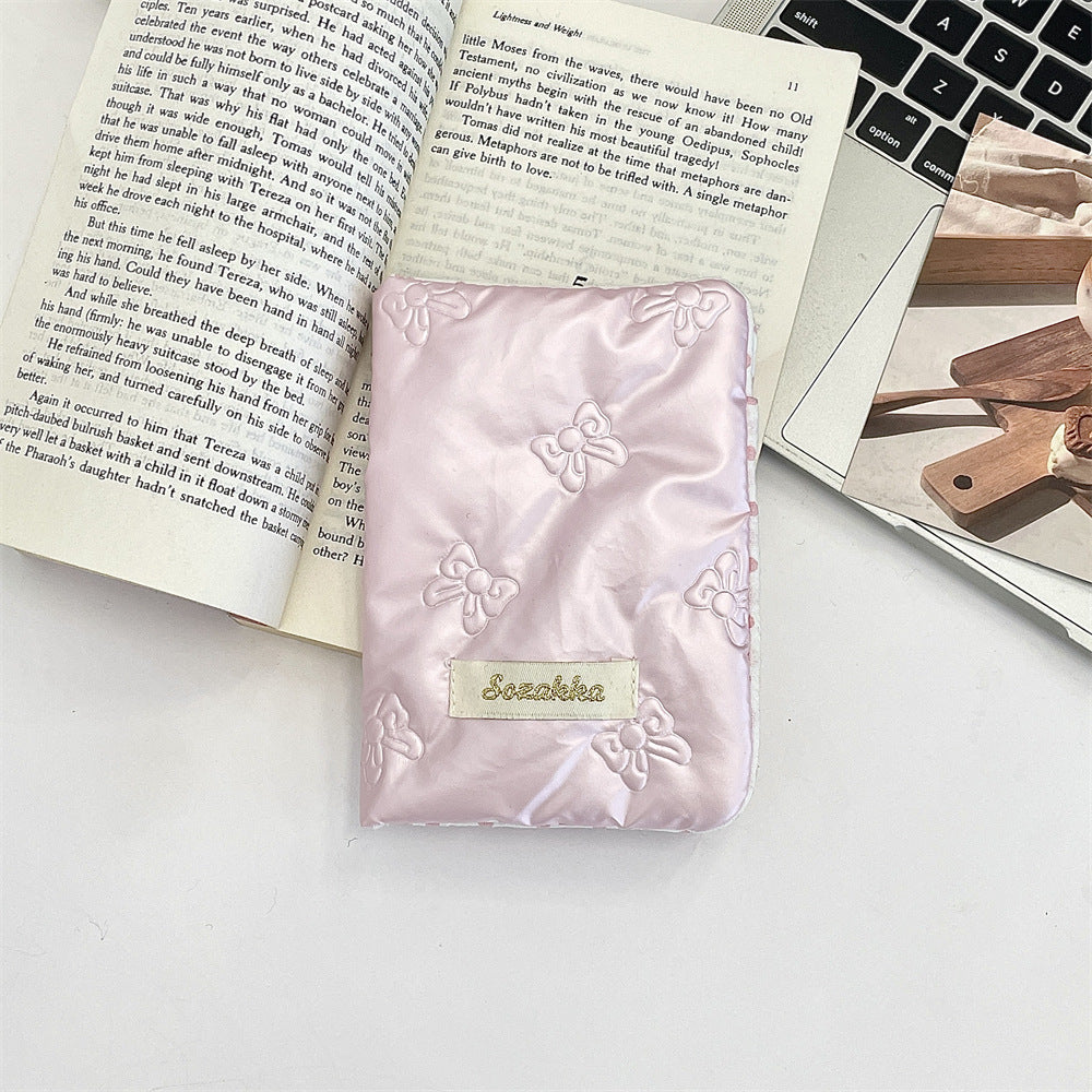 Bow shaped passport holder with multifunctional storage for international travel tickets and documents