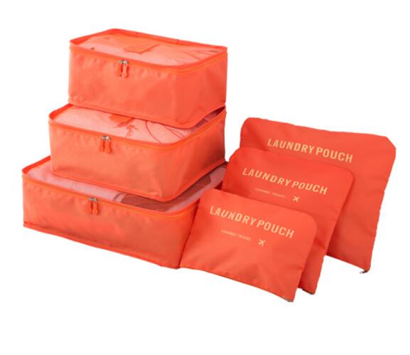 6 pcs/set Travel Bags Packing Cubes Organizer Double Zipper Waterproof