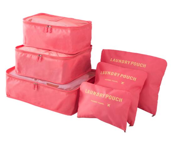 6 pcs/set Travel Bags Packing Cubes Organizer Double Zipper Waterproof