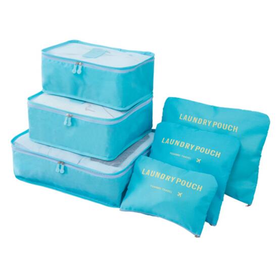 6 pcs/set Travel Bags Packing Cubes Organizer Double Zipper Waterproof
