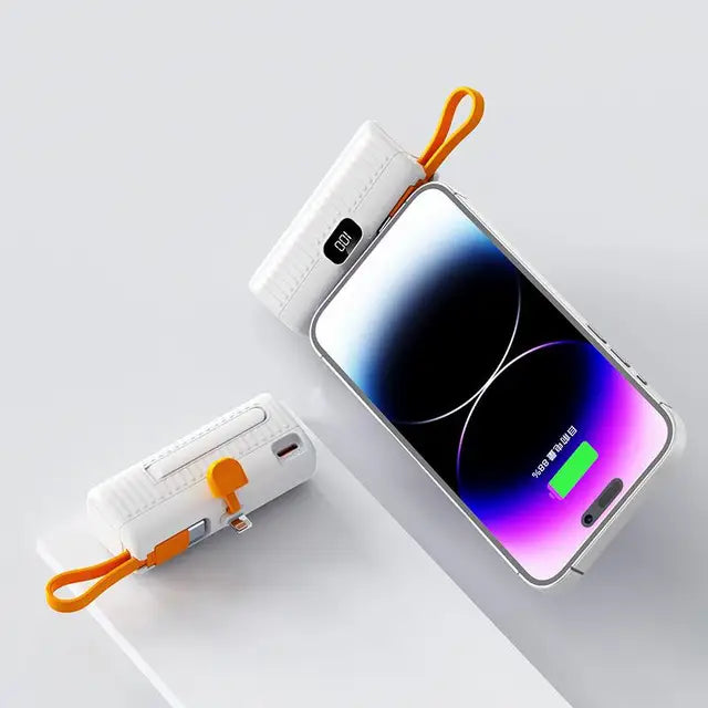 30000Mah Mini Power Bank Ingebouwde Kabel Powerbank Digital Display Externe Batterij Draagbare Oplader Voor Iphone Samsung Xiaomi