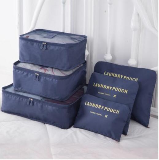 6 pcs/set Travel Bags Packing Cubes Organizer Double Zipper Waterproof