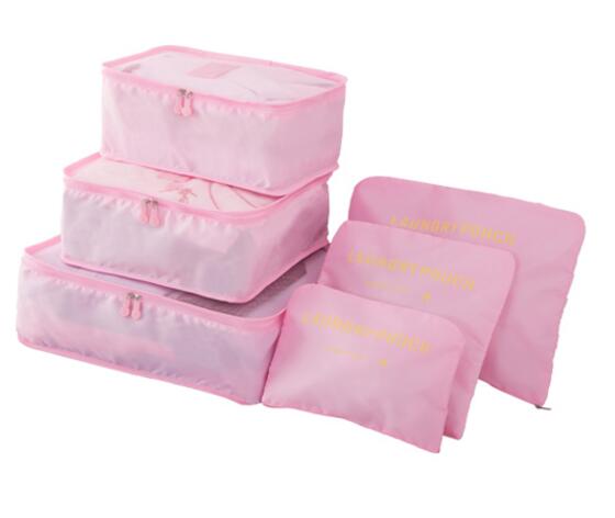 6 pcs/set Travel Bags Packing Cubes Organizer Double Zipper Waterproof