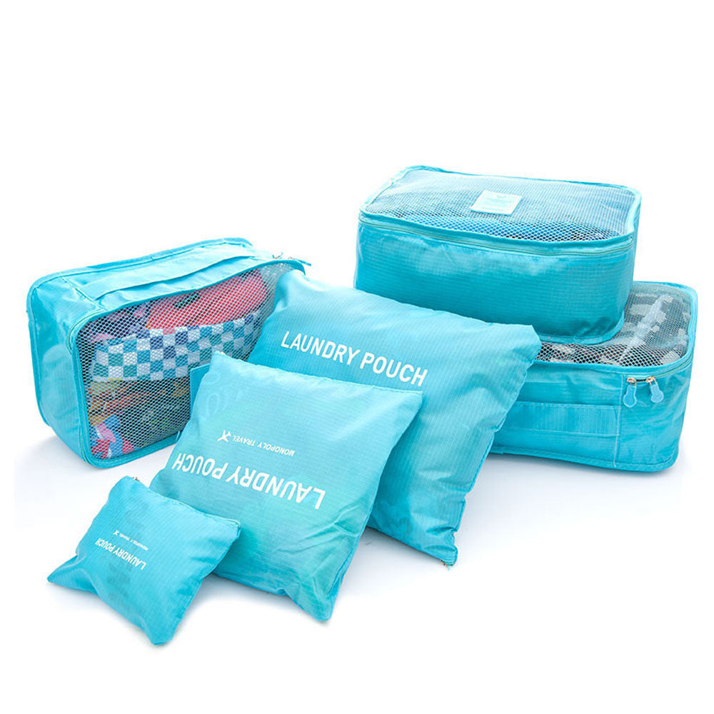6 pcs/set Travel Bags Packing Cubes Organizer Double Zipper Waterproof
